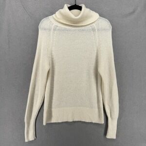 Quince Sweater Womens Size S Ivory Alpaca Wool Turtleneck Cream Rib Knit Cozy